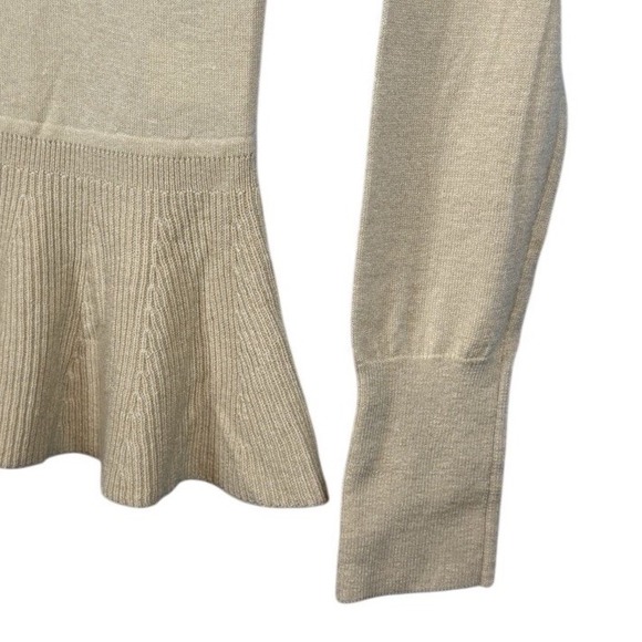 NWT Lilly Pulitzer Aurora Peplum, Wool Sweater, Almond, Sweater, Size Small - Picture 7 of 13